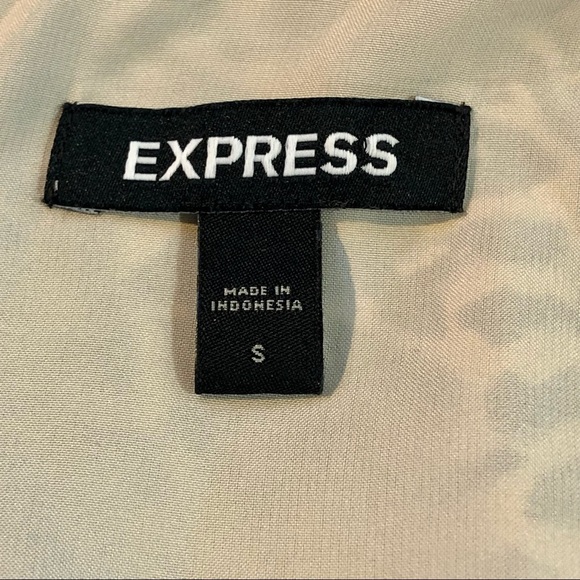 Express sleeveless faux wrap dress tulip hem abstract pattern S - Picture 7 of 8